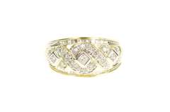 14K Yellow Gold 1.12 Ctw Diamond Encrusted Twist Band Ring