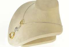 18K White Gold Lariat Design Heart Key Padlock Statement Necklace