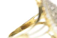 10K Yellow Gold 0.95 Ctw Marquise Diamond Cluster Statement Ring