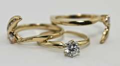 Cleverly Designed 14K Modern 2-Piece Wedding Set