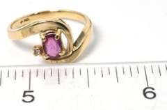 Elegant Ruby & Diamond Ring in Yellow Gold