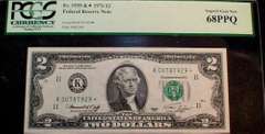 Gem Crisp 1976 $2 Star Note PCGS Graded Superb Gem New 68 Scarce Grade!