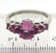 Sterling Silver Opal And Pink Saphires Ring