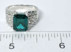 Sterling Silver Green & White CZ