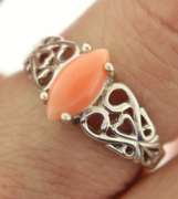 Sterling Silver Coral Ring