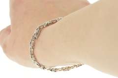 14K White Gold 1.68 Ctw Diamond Encrusted Figure 8 Link Bracelet