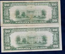 Lot of 2 Twenty Dollar Bills