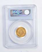 MS62 1859 $3.00 Indian Princess Head Gold 3 Dollar Piece Graded PCGS