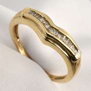 Channel Set Baguette Diamond V Ring