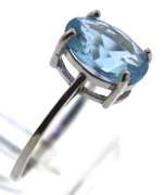 Sterling Silver Oval Blue Topaz Ring