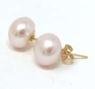 Popular 10mm Pearl Yellow Gold Earrings