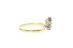 14K Yellow Gold 0.22 Ctw Diamond Cluster Enhancer Wedding Ring