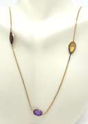 Powerful Yellow Gold Mixed Cut Station Necklace