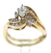 Wonderful Marquise Center & Marquise Cluster Ring