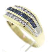 Divine Princess Cut Blue Sapphire and Diamond Ring