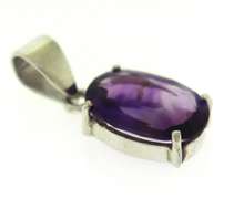 Sterling Silver Set of Amethyst Ring, Earrings and Pendant