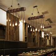 Vintage Wood Industrial Pendant Lamp