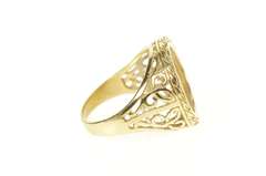 14K Yellow Gold 1996 1/10th Oz Half Eagle Filigree Statement Ring