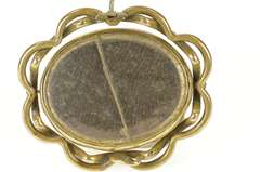 Gold Filled Victorian Photograph Fabric Spinning Mourning Pin/Brooch