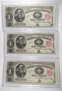 Lot (3) 1891 $1 Treasury Large Size Notes - Consecutive PH