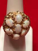 14K YELLOW GOLD LADIES OPAL RING
