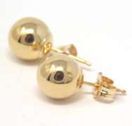 Yellow Gold 6mm Ball Stud Earrings