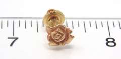 Cute Yellow Gold Rose Stud Earrings