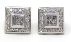 Pretty Invisible Set Diamond Halo Earrings