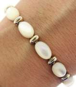 Sterling Silver Mother Of Pearl Bracelet