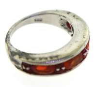 Sterling Silver Opal And Pink Saphires Ring