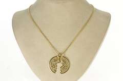 8K Yellow Gold Chinese Coin Half Love Friendship Symbol Pendant