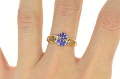 14K Yellow Gold Oval Tanzanite Diamond Accent Engagement Ring