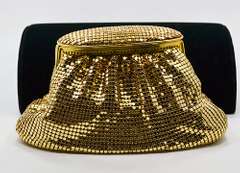 Elegant Whiting & Davis Int'l Gold Tone Metal Mesh Purse, Bell Shape