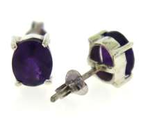 Sterling Silver Set of Amethyst Ring, Earrings and Pendant