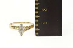 10K Yellow Gold 0.64 Ctw Marquise Diamond Bypass Engagement Ring