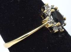 Dainty Sapphire & Diamond Ring in Yellow Gold