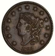 1833 Matron Head Large Cent - Near Uncirculated