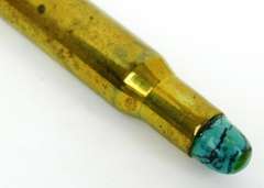 Vintage Brass & Turquoise Bullet Key Chain