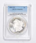 MS63 PL 1881-CC Morgan Silver Dollar - Graded PCGS
