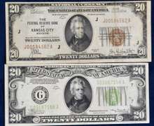 Lot of 2 Twenty Dollar Bills