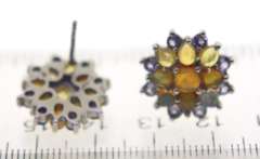 Sterling Silver Opal And Pink Saphires Ring