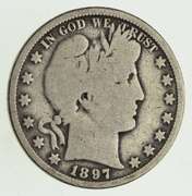 1897-O Barber Head Silver Half Dollar - Circulated