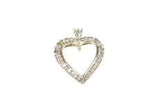 14K White Gold 1950's Classic Diamond Heart Love Symbol Pendant