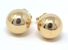 Yellow Gold 6mm Ball Stud Earrings