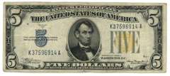 Nice 1934-A Series $5 North Africa Silver Certificate