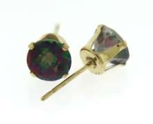 Nice Yellow Gold Mystic Topaz Stud