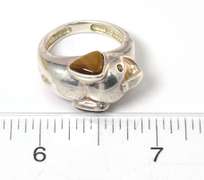 Sterling Silver Elephant Ring Cats Eye