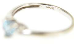 10K White Gold Heart Blue Topaz Diamond Accent Promise Ring