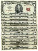 12 Much Nicer 1963 Series $5 Red Seal Notes