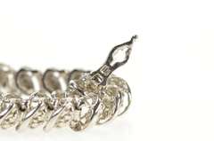 10K White Gold 1.77 Ctw Diamond Graduated Wavy Link Tennis Necklace